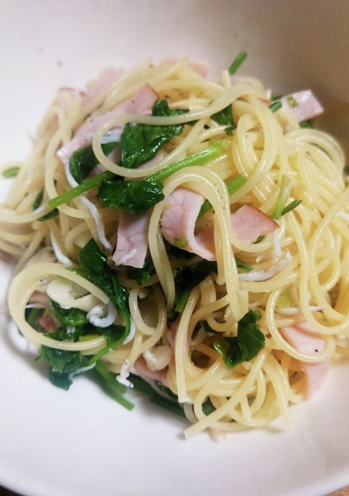 ほうれん草とハムとシラスの和風パスタ-レシピのメイン写真