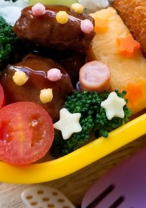 お弁当ミートボールにぶぶあられ-レシピのメイン写真