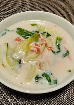 ベジ♪チンゲン菜の中華風クリーム煮-レシピのメイン写真