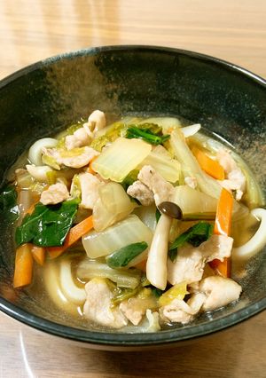 保育園給食★白菜と豚肉のあんかけうどん-レシピのメイン写真