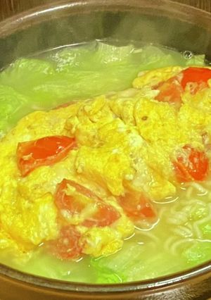 サッポロ一番塩ラーメン＆ふわとろオムレツ-レシピのメイン写真
