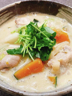 【栄養満点・低脂質】豆乳味噌煮込みうどん-レシピのメイン写真
