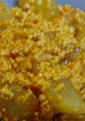 ヘルシー！大根と鶏ひき肉の韓国風煮！-レシピのメイン写真