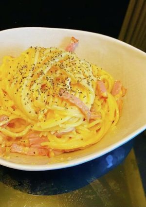 電子レンジでお手軽カルボナーラ-レシピのメイン写真