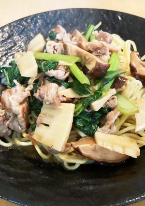 小松菜と豚肉のあんかけ焼きそば-レシピのメイン写真