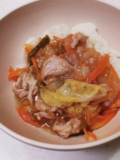 ズボラあんかけ丼(豚と白菜)-レシピのメイン写真