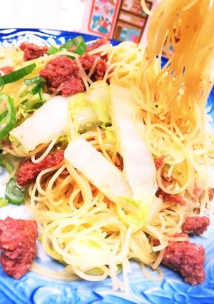 白菜とコンビーフのケンミン焼きビーフン-レシピのメイン写真
