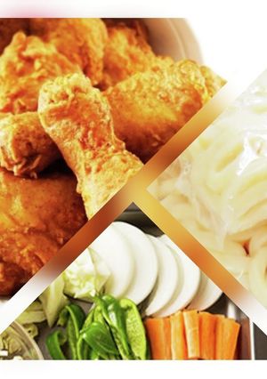 フライドチキンと端っこ野菜のうどん-レシピのメイン写真