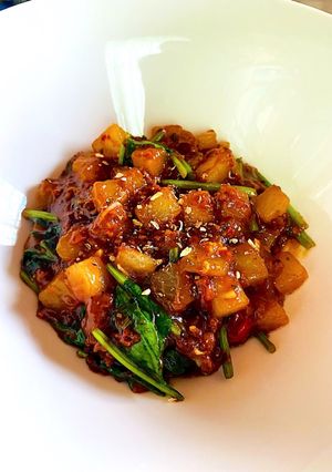 味染み大根とほうれん草の麻婆-レシピのメイン写真