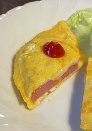 時短、簡単、スパムとチーズのオムレツ-レシピのメイン写真