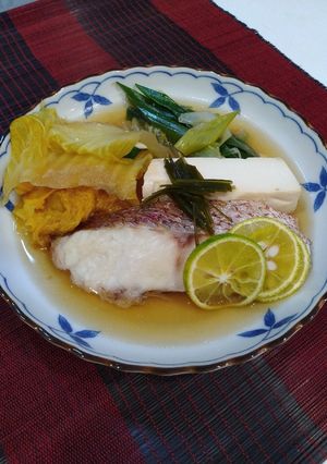 焼き鯛と豆腐の薄口醤油煮-レシピのメイン写真