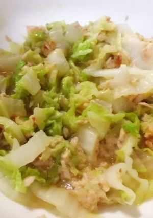 白菜のレンジ蒸しとツナのピリ辛和え-レシピのメイン写真