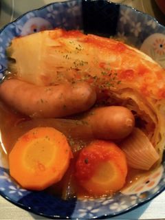 簡単!たっぷり野菜とウインナーのトマト煮-レシピのメイン写真