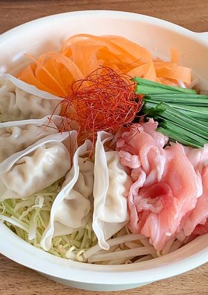 アレンジ無限｡.:*☆1人餃子鍋-レシピのメイン写真