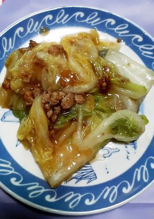 白菜のそぼろ餡掛け。-レシピのメイン写真