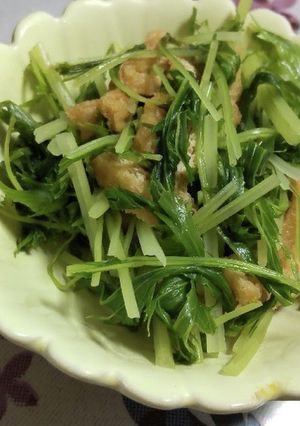 水菜とおだしがしみたきざみあげの煮浸し-レシピのメイン写真