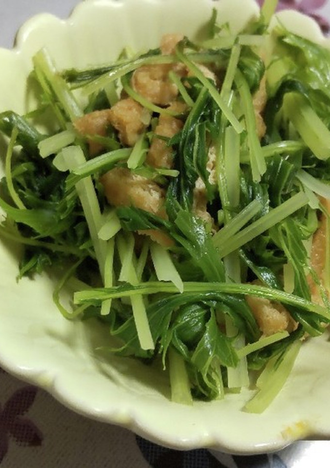 水菜とおだしがしみたきざみあげの煮浸し-レシピのメイン写真
