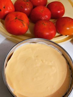 完熟柿を使ったレアチーズケーキ-レシピのメイン写真