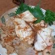 残った刺身とツマのバター醤油炒め