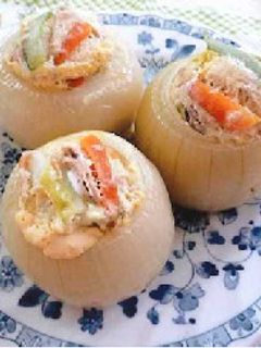 蒸し玉ねぎ 野菜炒め詰め-レシピのメイン写真