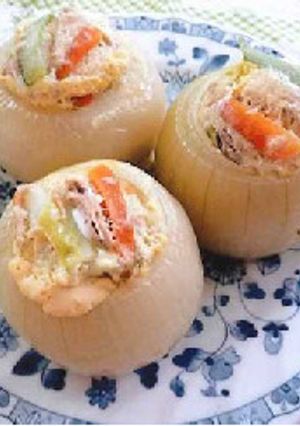 蒸し玉ねぎ　野菜炒め詰め-レシピのメイン写真