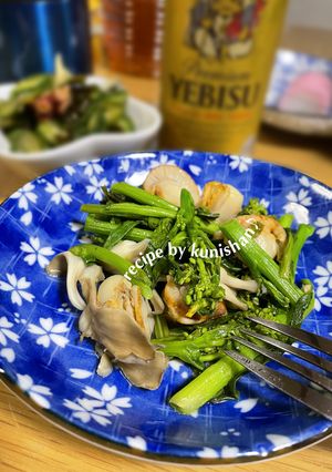 アスパラ菜とホタテの炒め煮♪-レシピのメイン写真