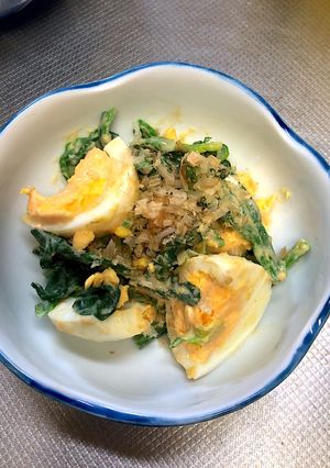 ねり胡麻で濃厚！ほうれん草とゆで卵サラダ-レシピのメイン写真