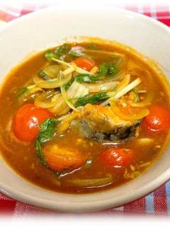 さば缶と新潟県産トマトのカレー煮込み-レシピのメイン写真