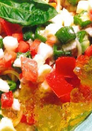 夏を乗り切れ！夏野菜の冷製ジュレパスタ-レシピのメイン写真