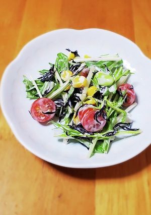 水菜とトマトのサラダ-レシピのメイン写真
