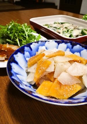 彩り副菜✿ハヤトウリと柿のごま酢和え-レシピのメイン写真