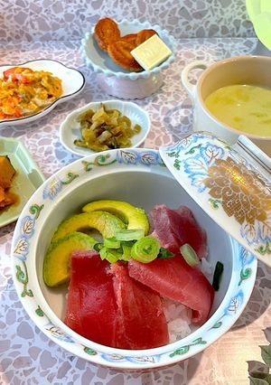 霜月16　献立　丼ものと作り置き-レシピのメイン写真