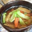 ブロッコリーの茎と油揚げのお味噌汁