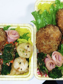 【夫婦弁当167】メンチカツとハーブ炒め-レシピのメイン写真