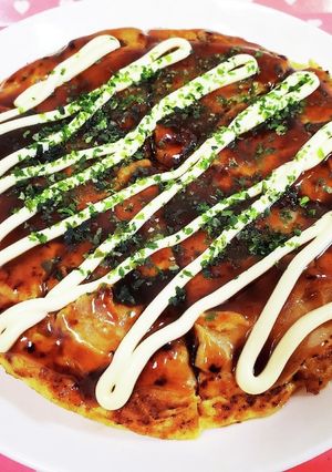 ふわふわ♪お好み焼き風オムレツ-レシピのメイン写真