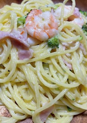 海老とブロッコリーの濃厚クリームパスタ-レシピのメイン写真