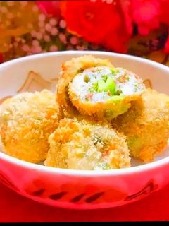 はんぺんとカニカマと枝豆の青海苔フライ-レシピのメイン写真