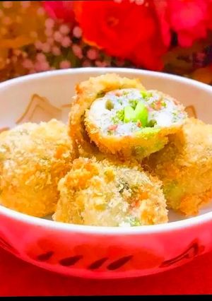 はんぺんとカニカマと枝豆の青海苔フライ-レシピのメイン写真