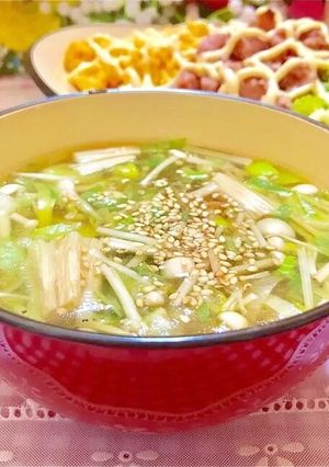 なめ茸とえのきの簡単レンチンスープ♪-レシピのメイン写真