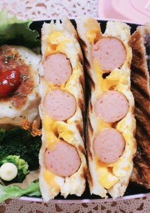 卵とウインナーのチーズホットサンド-レシピのメイン写真