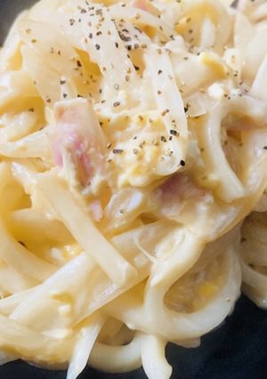 簡単絶品♪カルボナーラうどん-レシピのメイン写真
