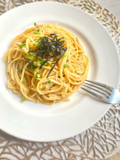 レンジで簡単!にんにく醤油の和風パスタ-レシピのメイン写真