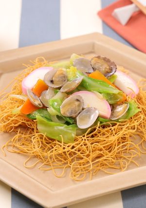 たっぷりあさりの皿うどん-レシピのメイン写真