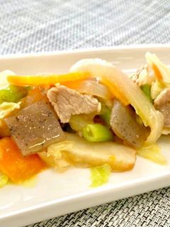 豚肉とキャベツのみそ炒めつくば市学校給食-レシピのメイン写真