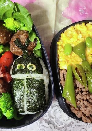 昆虫好き息子に！カブト虫カマキリ弁当！-レシピのメイン写真