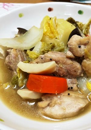 鶏肉と白菜とキノコのレモン味蒸し煮-レシピのメイン写真