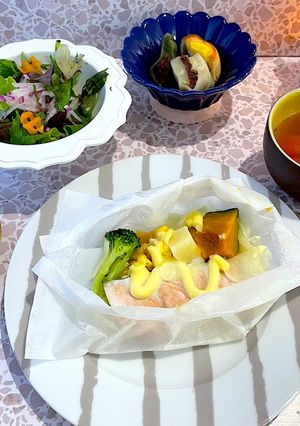 鮭と温野菜　紙包み-レシピのメイン写真