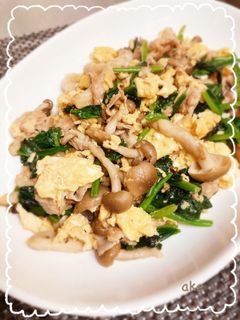 しめじとほうれん草の卵炒め-レシピのメイン写真