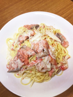 サケとカニカマのクリームパスタ-レシピのメイン写真