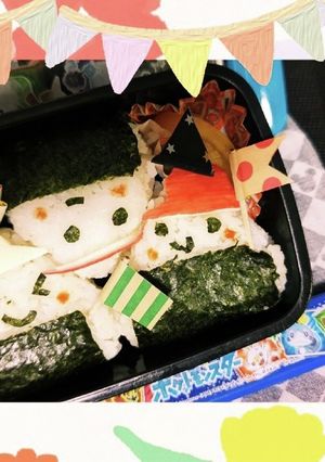 運動発表会(。•̀ᴗ-)✧おむすび弁当✡-レシピのメイン写真